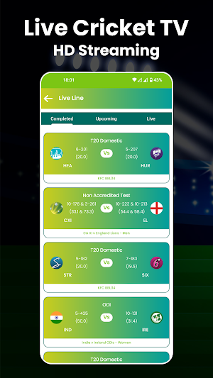 Live Cricket TV HD Streaming Screenshot 1