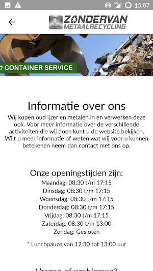Zondervan Metaalrecycling Screenshot 2