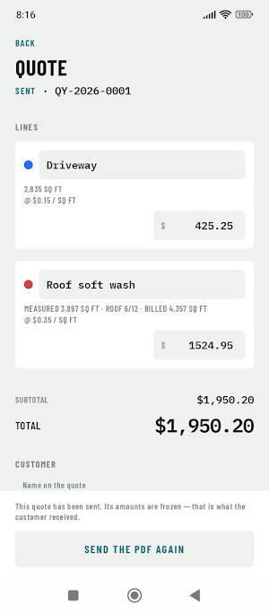 QuoteYard: Measure & Quote Screenshot 1