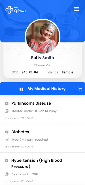 MyQRMed Screenshot 2