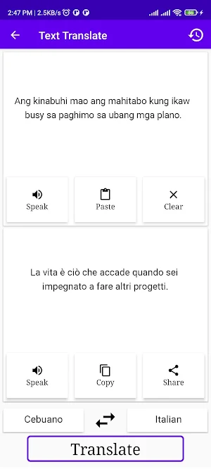 Cebuano To Italian Translator Screenshot 1