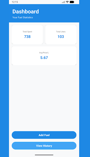 Fuel Tracker Screenshot 2