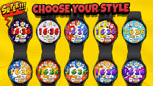 Comic Cute Digital Watch Face Screenshot 0