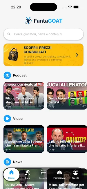 FantaGOAT: Asta e Formazioni Screenshot 0