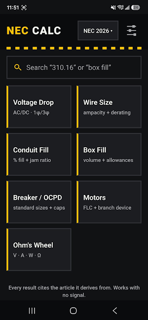 NEC Calc Pro Screenshot 1