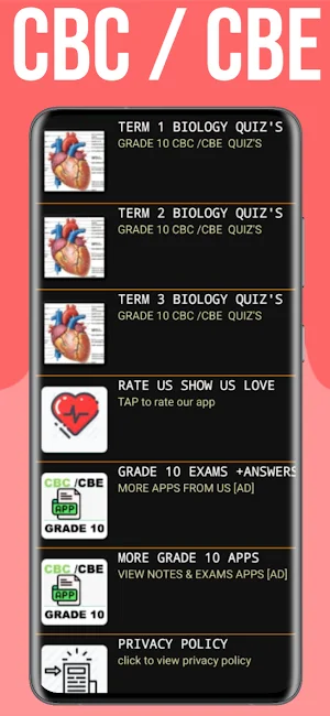 Biology Grade 10 CBC Exams CBE Screenshot 2