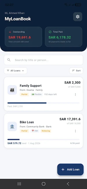 MyLoanBook - Loan Tracker Screenshot 1