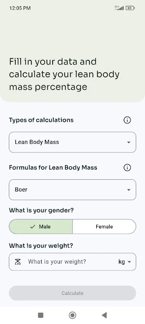 Lean Mass Calculator Screenshot 1