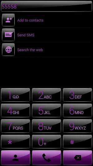 Dialer theme G Black Purple Screenshot 1