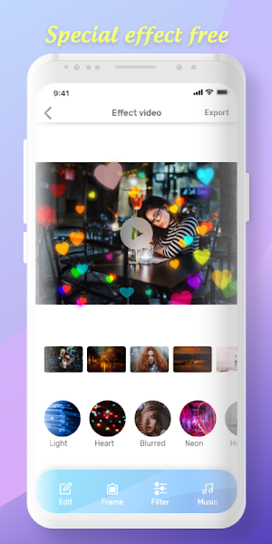 Romantic effects, photo video maker with music Screenshot 2