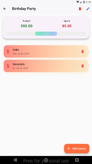 Event Budget Tracker Screenshot 0