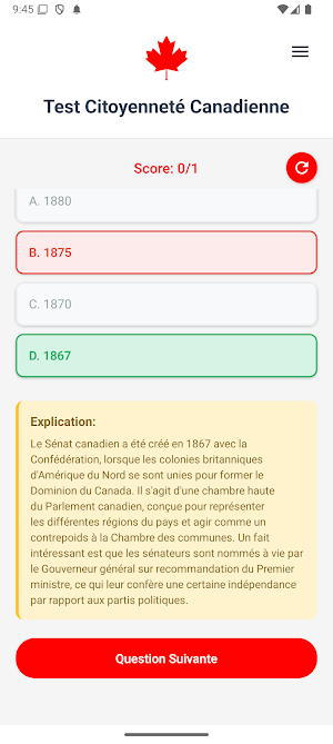 Test Citoyenneté Canadienne Screenshot 2