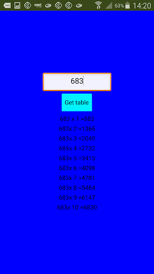 Multiplication Tables Screenshot 1