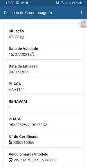 CertCrono Inmetro - Certificado de Cronotacógrafo Screenshot 2