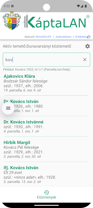 Dunavarsány Temető KáptaLAN Screenshot 3