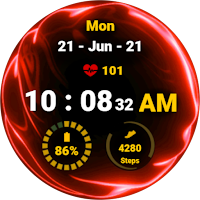 Fluid Red Watch Face