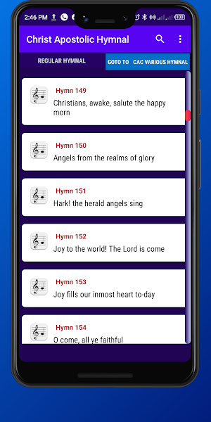 Christ Apostolic Church Hymnal Screenshot 2