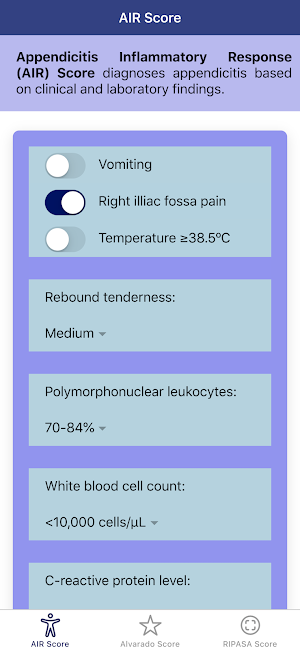 Pocket Appendicitis Score - AIR, Alvarado, RIPASA Screenshot 0