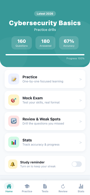Cybersecurity Basics: Practice Screenshot 0