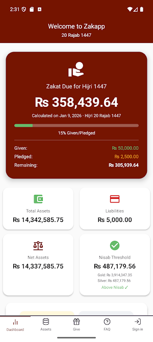 Zakat & Nisab Calculator Screenshot 3
