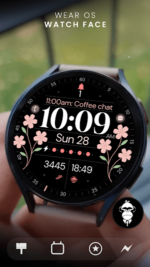 Digital Floral Watch Face Screenshot 0