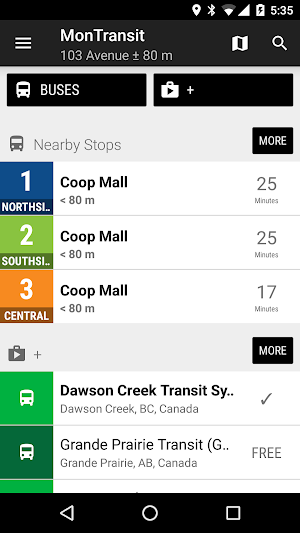 Dawson Creek TS Bus - MonTran… Screenshot 0