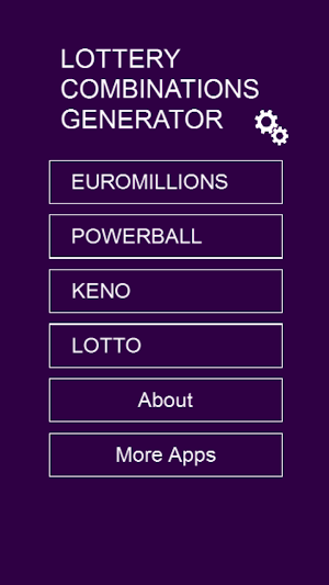 Lottery Combinations Generator Screenshot 0