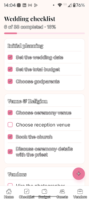 Wedding Planner & Organizer Screenshot 1