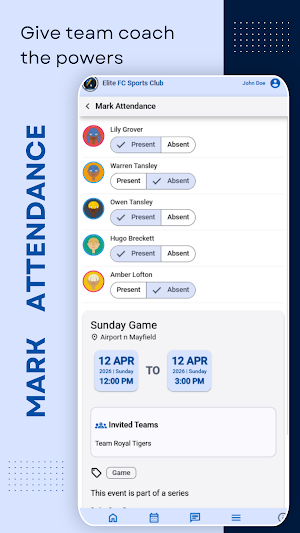 Kamp Roster - Club n Teams Screenshot 2