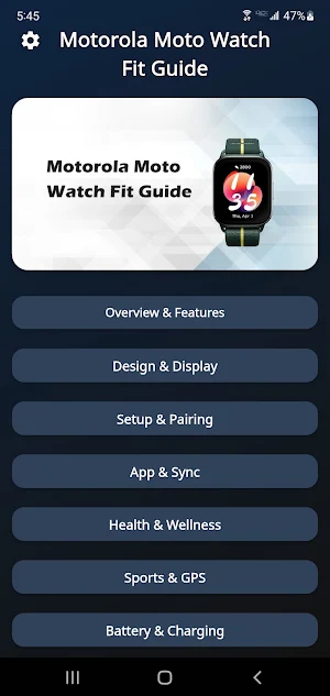 Motorola Moto Watch Fit Guide Screenshot 1