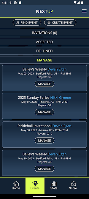 NextUp Pickleball Screenshot 2