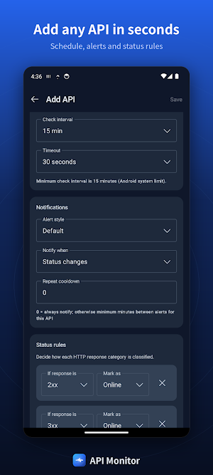 API Monitor — Uptime & Latency Screenshot 2