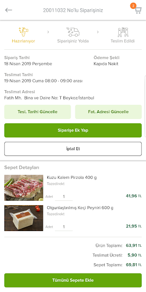 Tazedirekt:Doğal Gıda Siparişi Screenshot 3