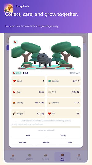 SnapPals: AI Pet Adventure Screenshot 1