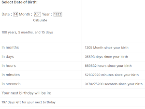Age Calculator Screenshot 1