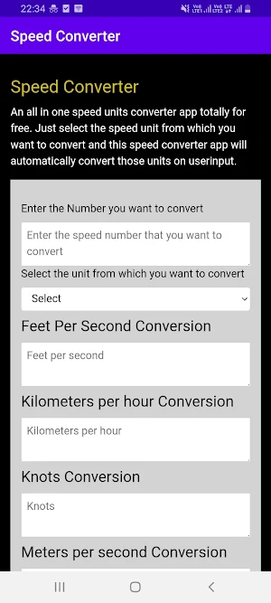 Speed Units Converter Screenshot 0