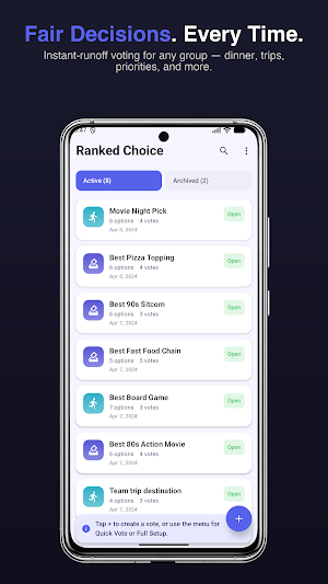 Ranked Choice: Group Vote Screenshot 0