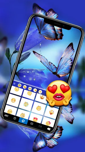 Blue Butterflies Keyboard Background Screenshot 2