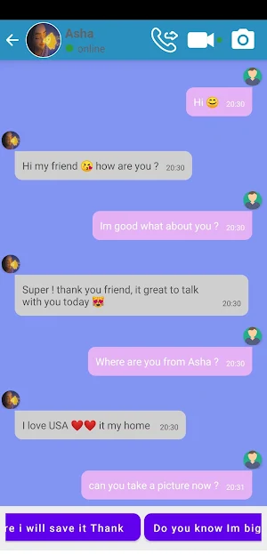 Asha Fake Call Video & Chat Screenshot 3