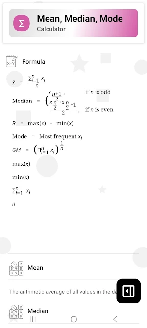 Mean, Median, Mode Calculator Screenshot 2