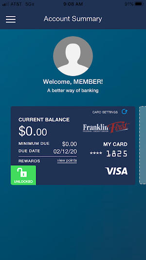 FFFCU Visa Screenshot 1