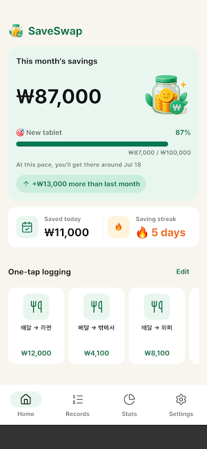 SaveSwap: Money Saved Tracker Screenshot 0