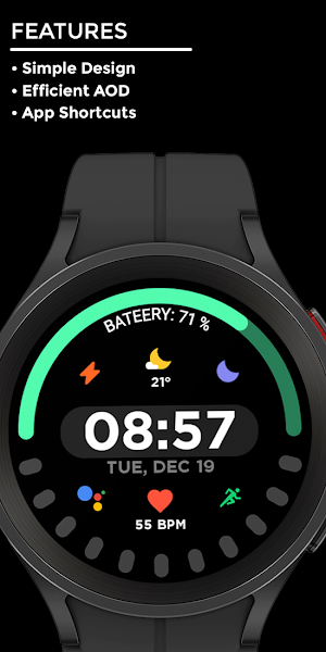 Nighty Digital 21 - watch face Screenshot 1
