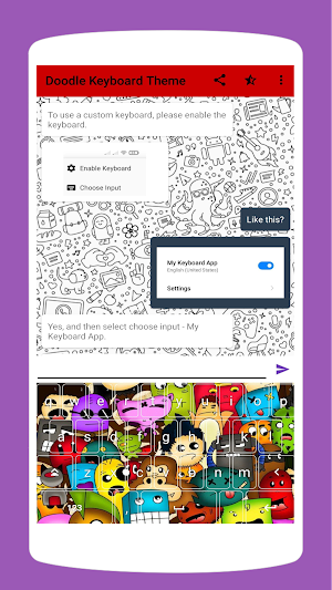Cool Doodle Keyboard Theme Screenshot 1