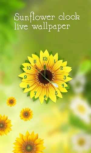 Sunflower Clock Live Wallpaper Screenshot 2