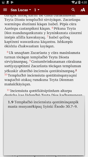 Quechua Corongo, Peru – Bible Screenshot 1