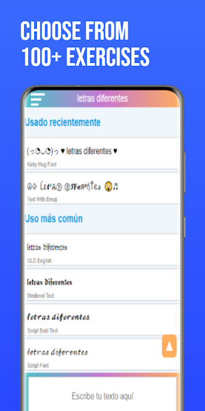 letras diferentes Screenshot 1