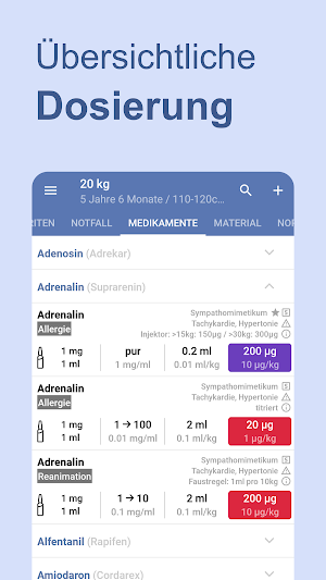 PediSafe: Dosierung berechnen Screenshot 2
