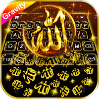 Gold Allah 3D Gravity Keyboard Theme