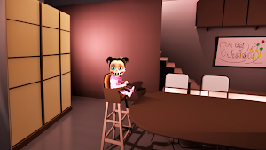 Scary Baby Girl in Pink House Screenshot 1